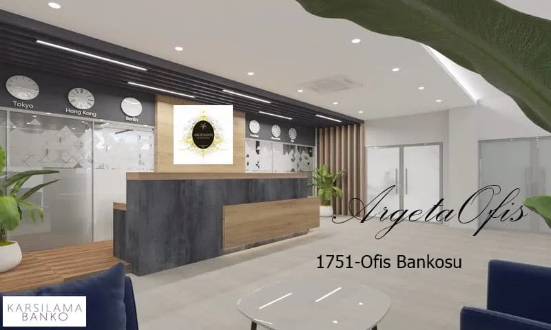 1751 Sekreter Bankosu - Entegre Oturma Ünitesi ile 1751 Sekreter Bankosu